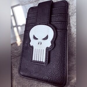 Loungefly Punisher Card Holder black faux leather
